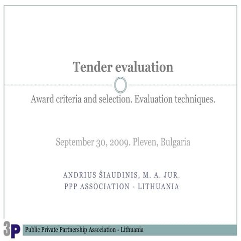 EU public procurement tender evaluation, TAIEX project