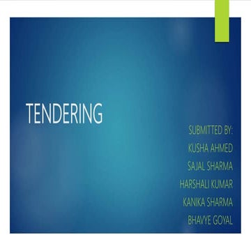 Tendering