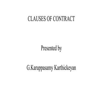 Tendering clauses of contract