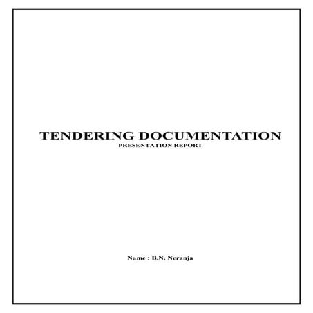 Tendering documentation