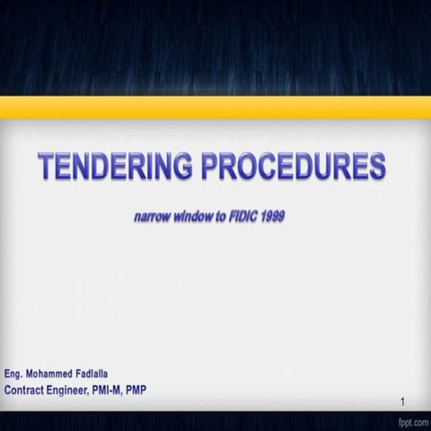 Tendering procedures 1