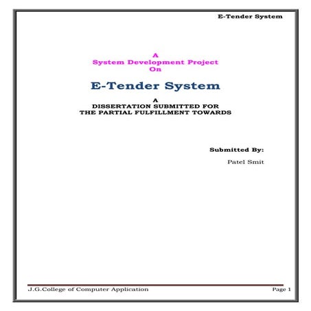E-Tender System