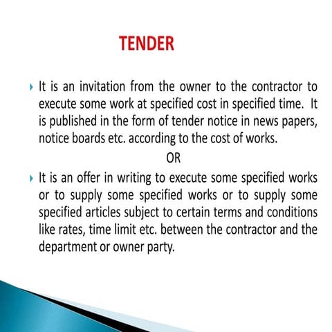 Tenders contract -arti
