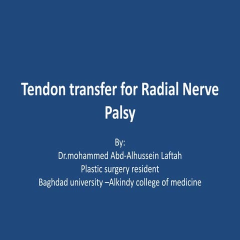 Tendon transfer for radial nerve palsy