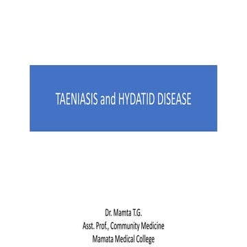 Taeniasis and hydatidosis