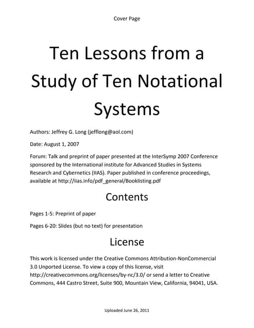 Ten lessons from a study of ten notational systems