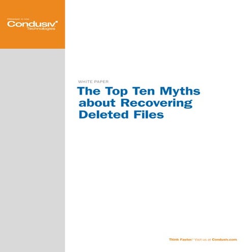 Ten Myths About Recovery Deleted Files