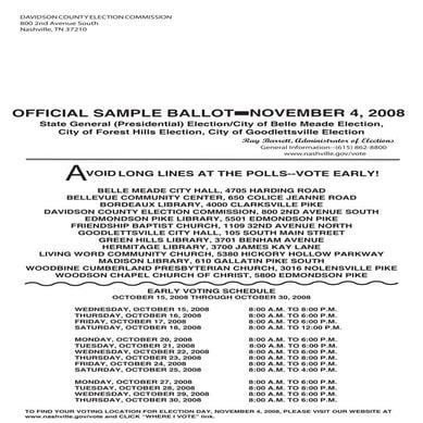 Tennessee Ballot
