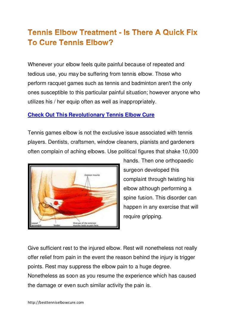 Tennis Elbow Treatment And Cure