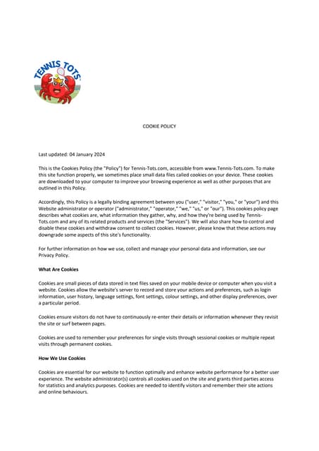 Tennis Tots Ltd - Cookie Policy for website.pdf