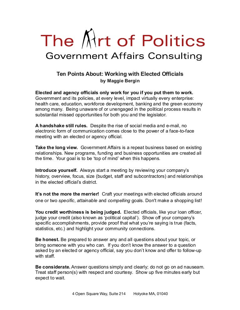 Ten Points About Government