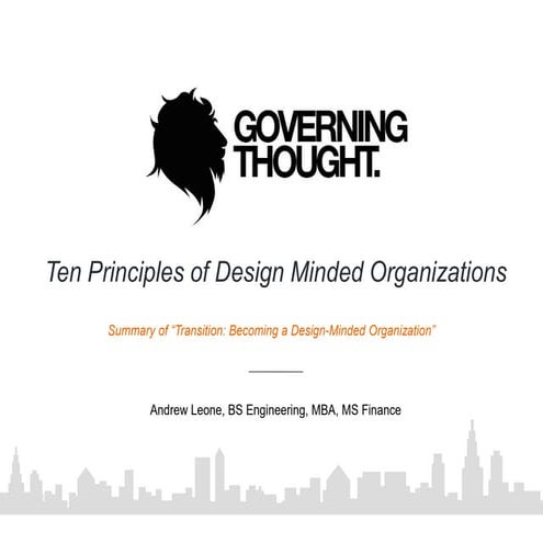 Ten principles of design minded organizations