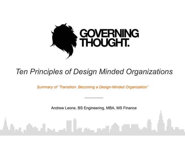Ten principles of design minded organizations