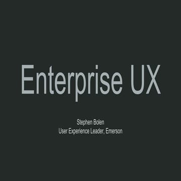 Ten Enterprise User Experience Commandments