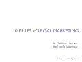 Ten Rules Of Legal Marketing by Matthew Homann