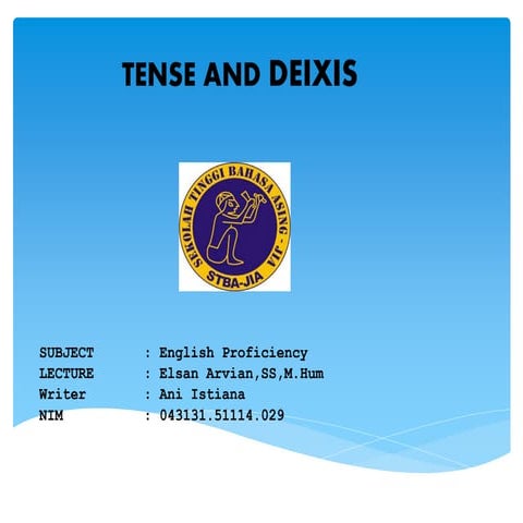 Tense and deixis