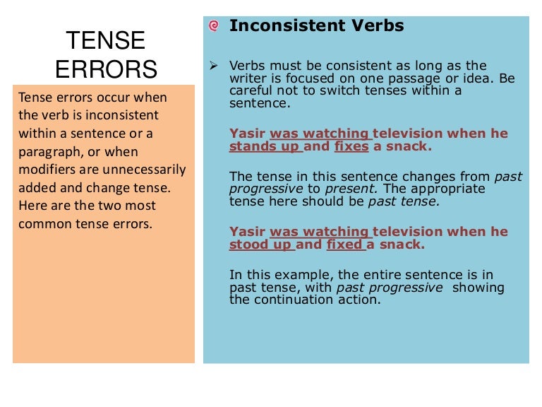 Tense errors