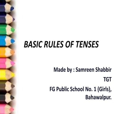 Tenses lesson no. 2