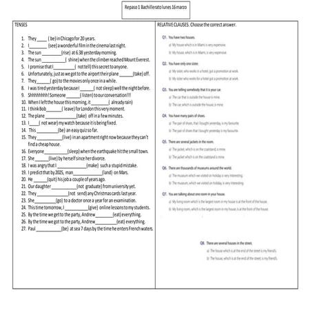 Tenses 1 bach