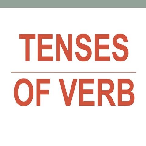 Tenses of Verb