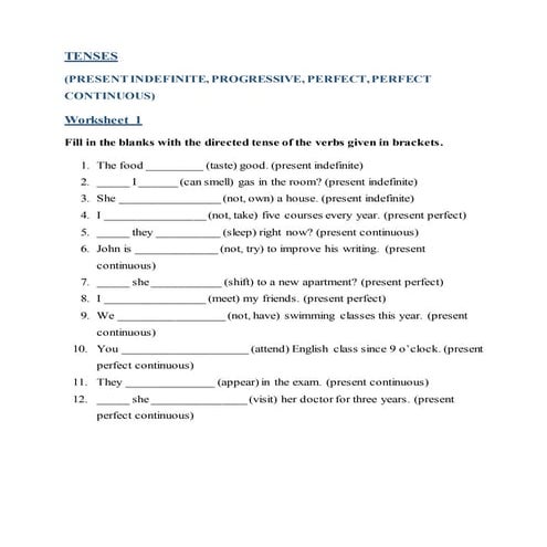 Tenses (worksheets) 1   4