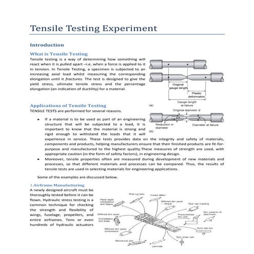Tensile testing experiment