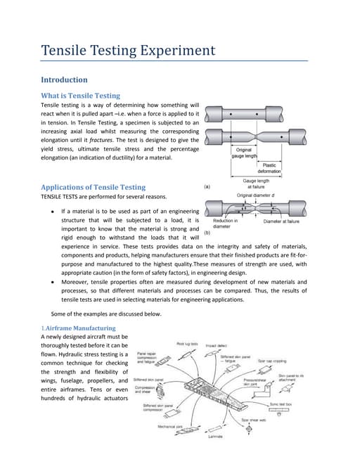 Tensile testing experiment
