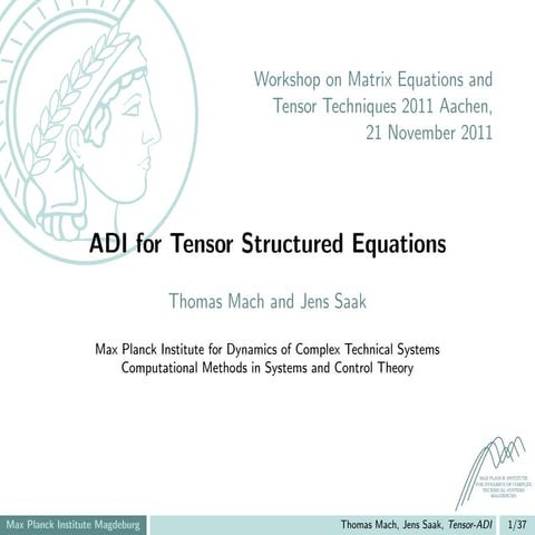 ADI for Tensor Structured Equations 