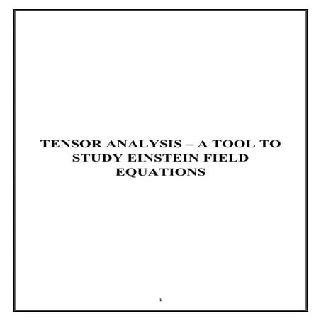 Tensor analysis  EFE
