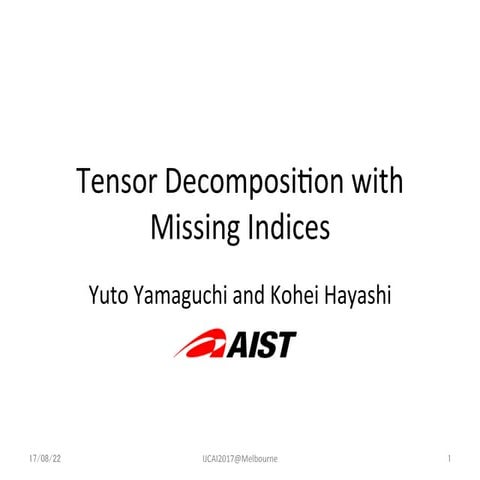 Tensor Decomposition with Missing Indices