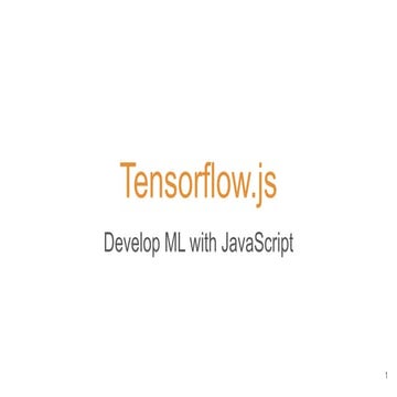 Машинное обучение на JS. С чего начать и куда идти | Odessa Frontend Meetup #12
