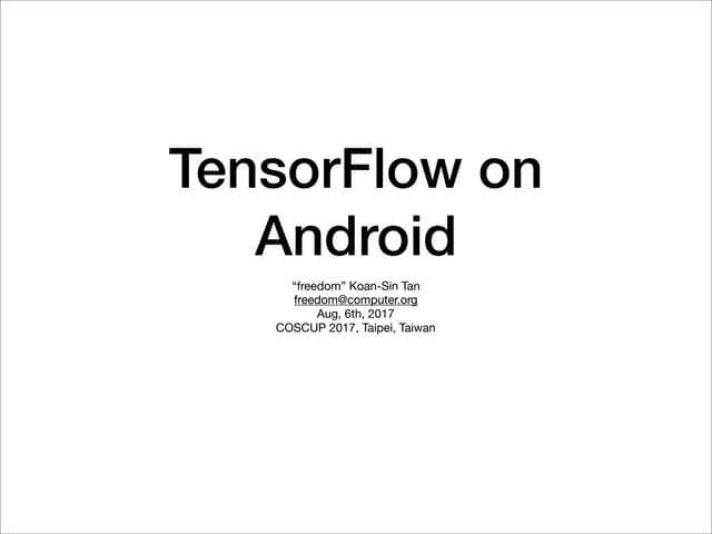 Tensorflow on Android