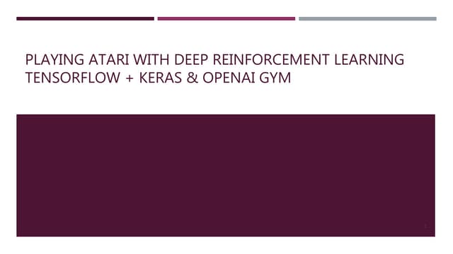 Tensorflow + Keras & Open AI Gym