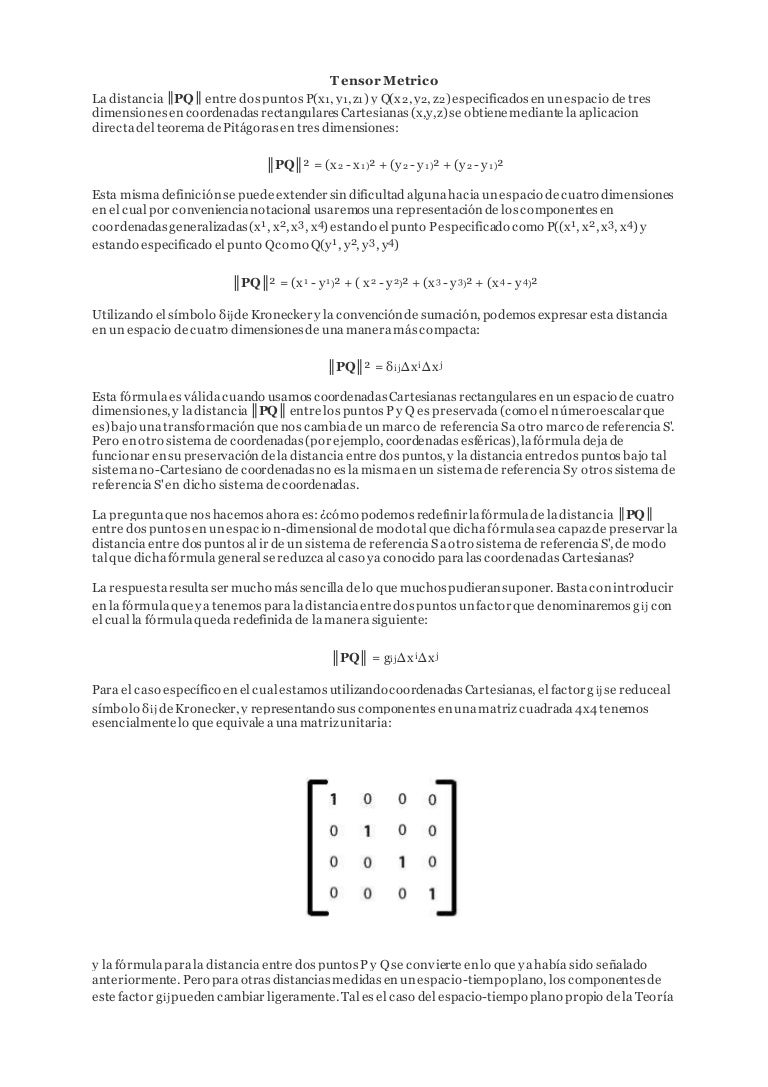 Tensor metrico
