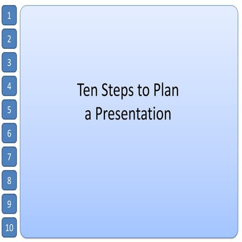 Ten steps to plan a presentation