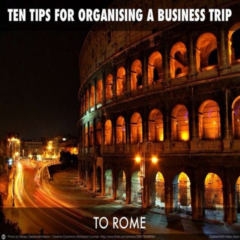 Ten tips for organising a business trip to Rome