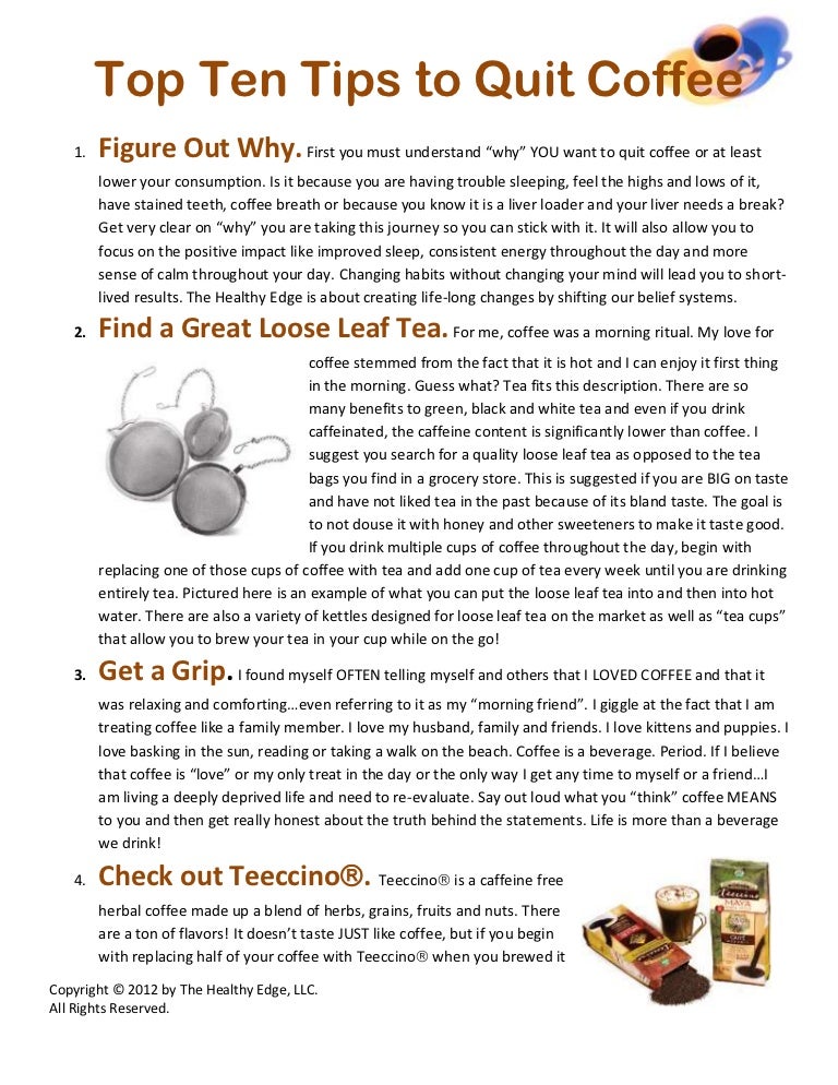 Ten tips to quit coffee