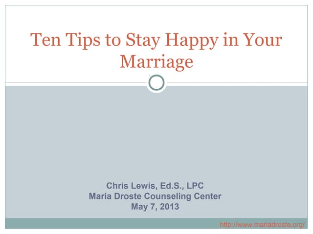Ten tips to stay happy in your marr...
