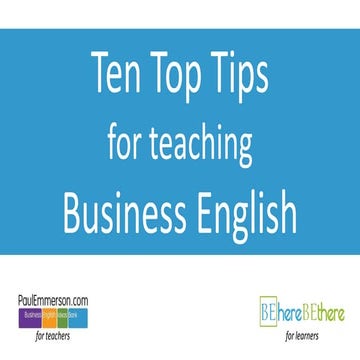 Ten Top Tips for teaching Business English