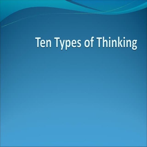 Ten types of thinking