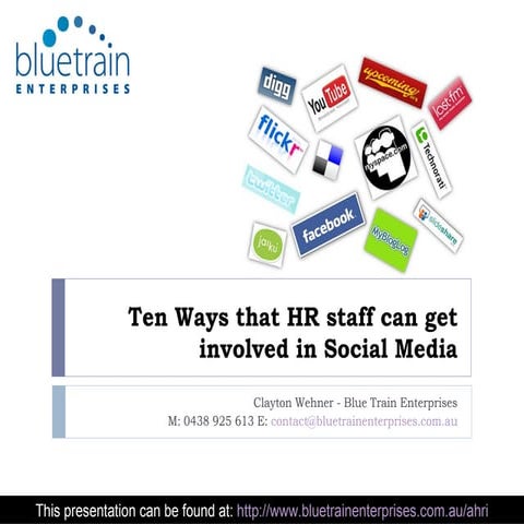 Ten ways that hr staff can get involved in social media