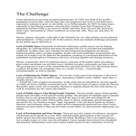 Ten ways to improve your city