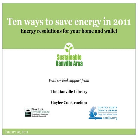 Ten ways to save energy in 2011
