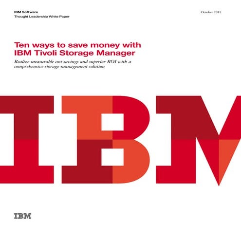 Save costs by using IBM Tivoli Storage Manager