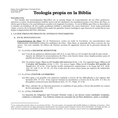 Teología propia en la biblia