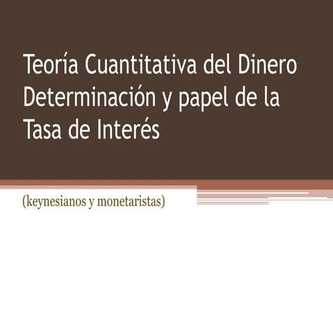 Teoría cuantitativa del dinero