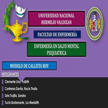Teoría de Callista Roy en salud mental