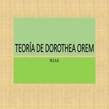 Teoría de dorothea orem 
