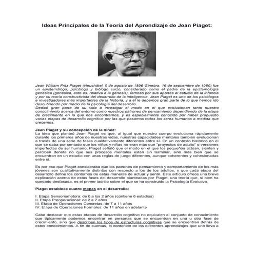 Teoría del aprendizaje de jean piaget con qz