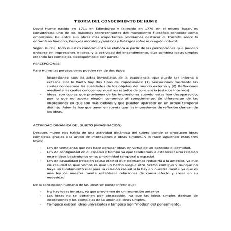 Teoría del conocimeinto de Hume